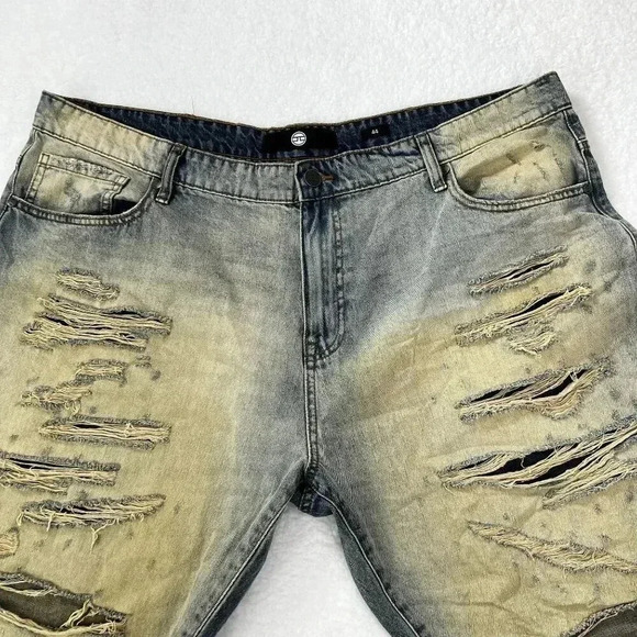 Jordan Craig Shredded Lager Men Shorts J3164SX Size 44 Blue Grunge Rock - Picture 7 of 16